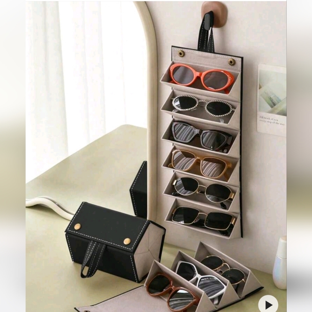 🆕️ BLACK SUNGLASSES / GLASSES CARRYING TRAVEL / STORAGE CASE - 5 SLEEVES - Picture 1 of 15